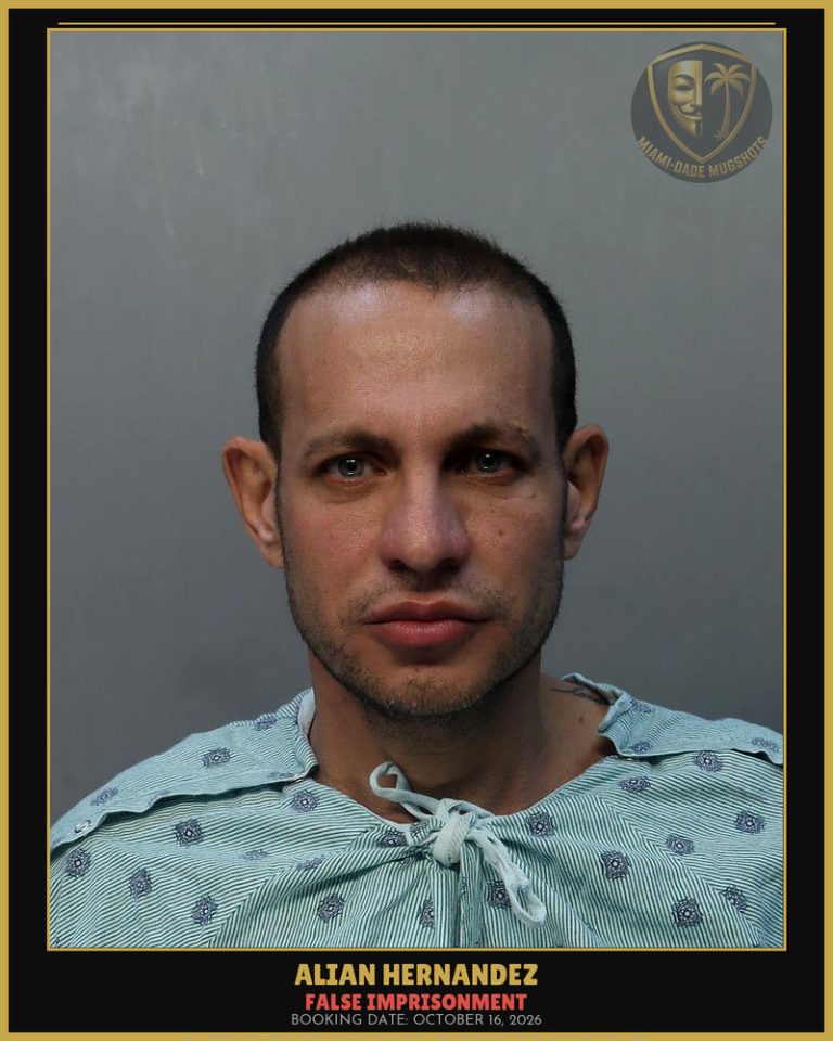 Hernandez Alian Manuel Arrested – FALSE IMPRISONMENT – Miami-Dade County (October 16, 2026)