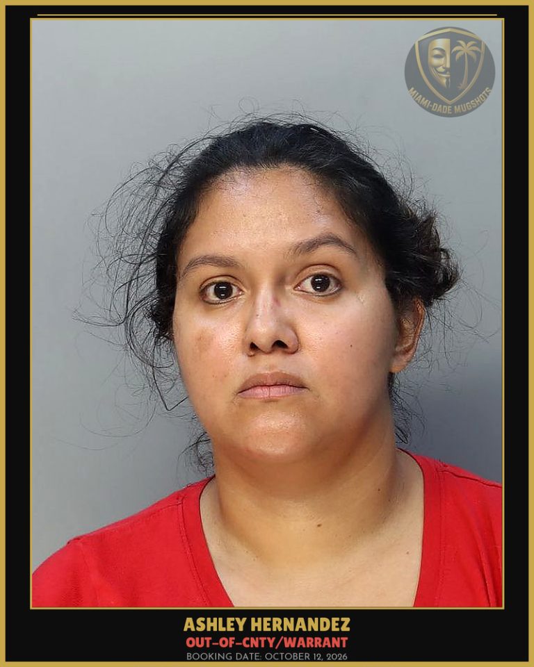 Hernandez Ashley  Alexandria Arrested – OUT-OF-CNTY/WARRANT – Miami-Dade County (October 12, 2026)