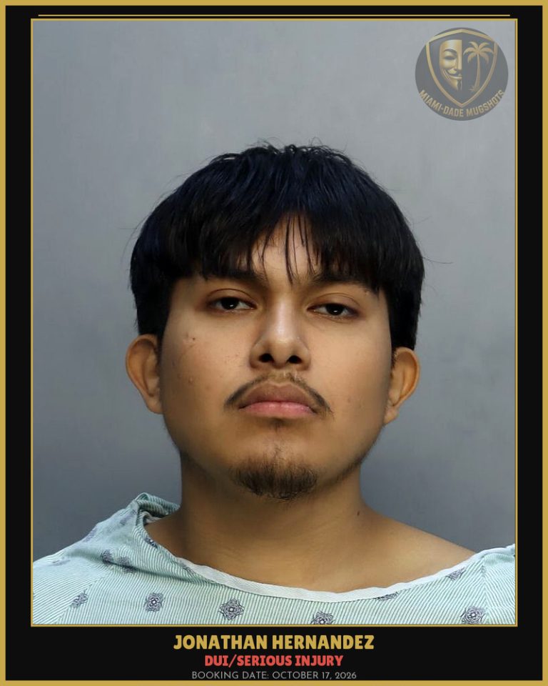 Hernandez Jonathan Arrested – DUI/SERIOUS INJURY – Miami-Dade County (October 17, 2026)