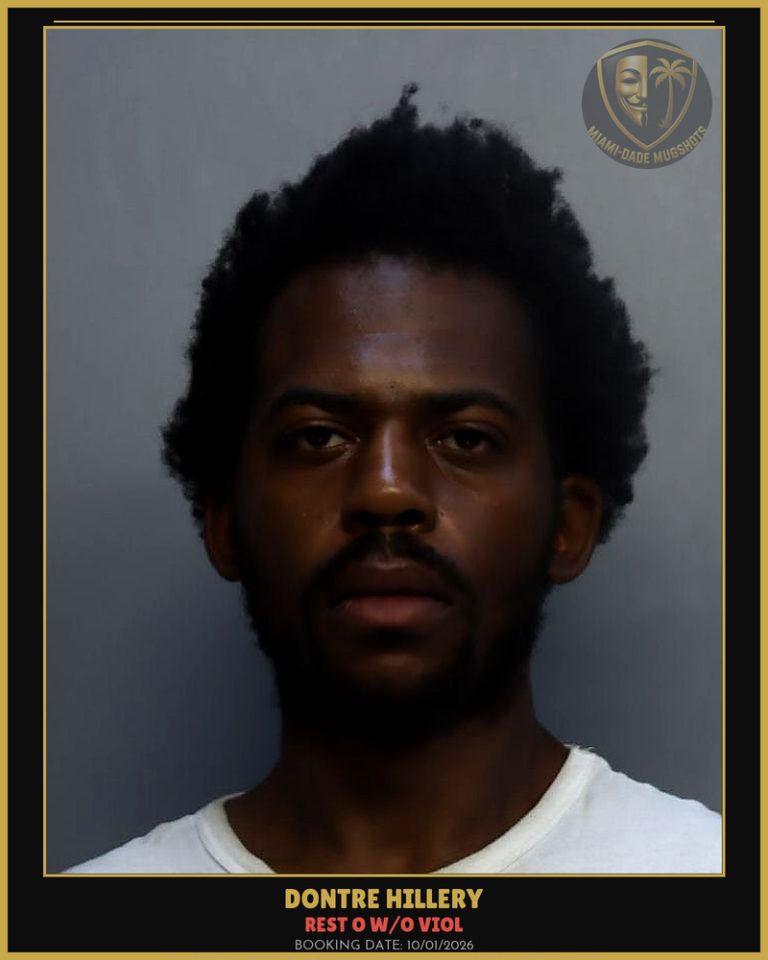 Hillery Dontre Arrested – REST O W/O VIOL – Miami-Dade County (Unknown)