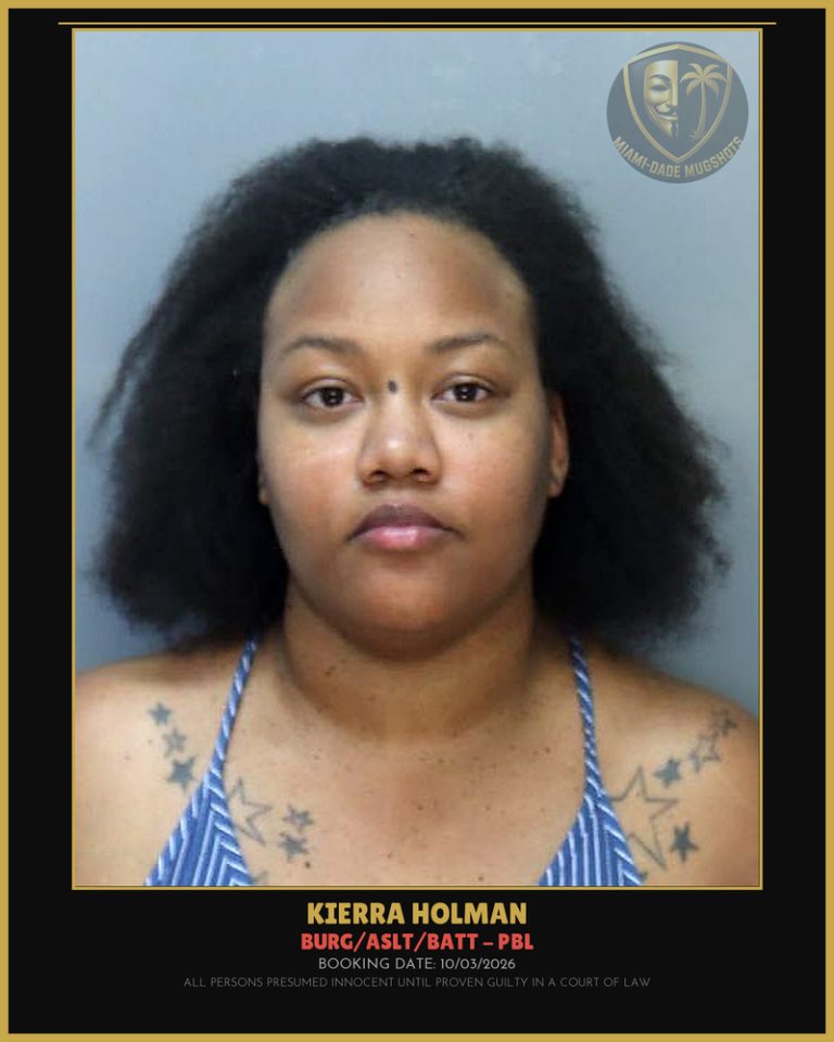 Holman Kierra Doressa Arrested – BURG/ASLT/BATT – PBL – Miami-Dade County (Unknown)