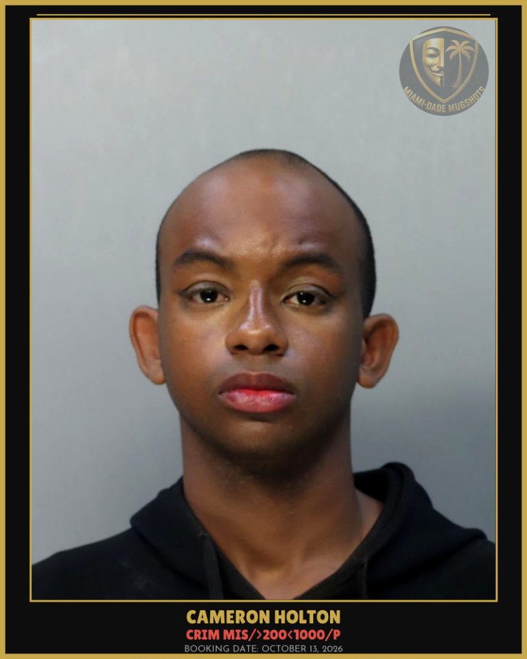 Holton Cameron Cortez Arrested – CRIM MIS/>200<1000/P – Miami-Dade County (October 13, 2026)