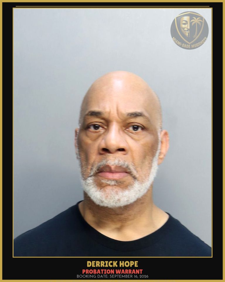 Hope Derrick Arrested – PROBATION WARRANT – Miami-Dade County (September 16, 2026)