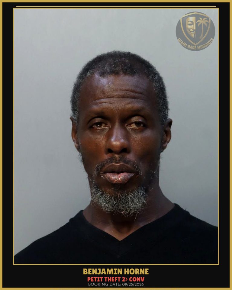 Horne Benjamin Arrested – PETIT THEFT 2> CONV – Miami-Dade County (Unknown)