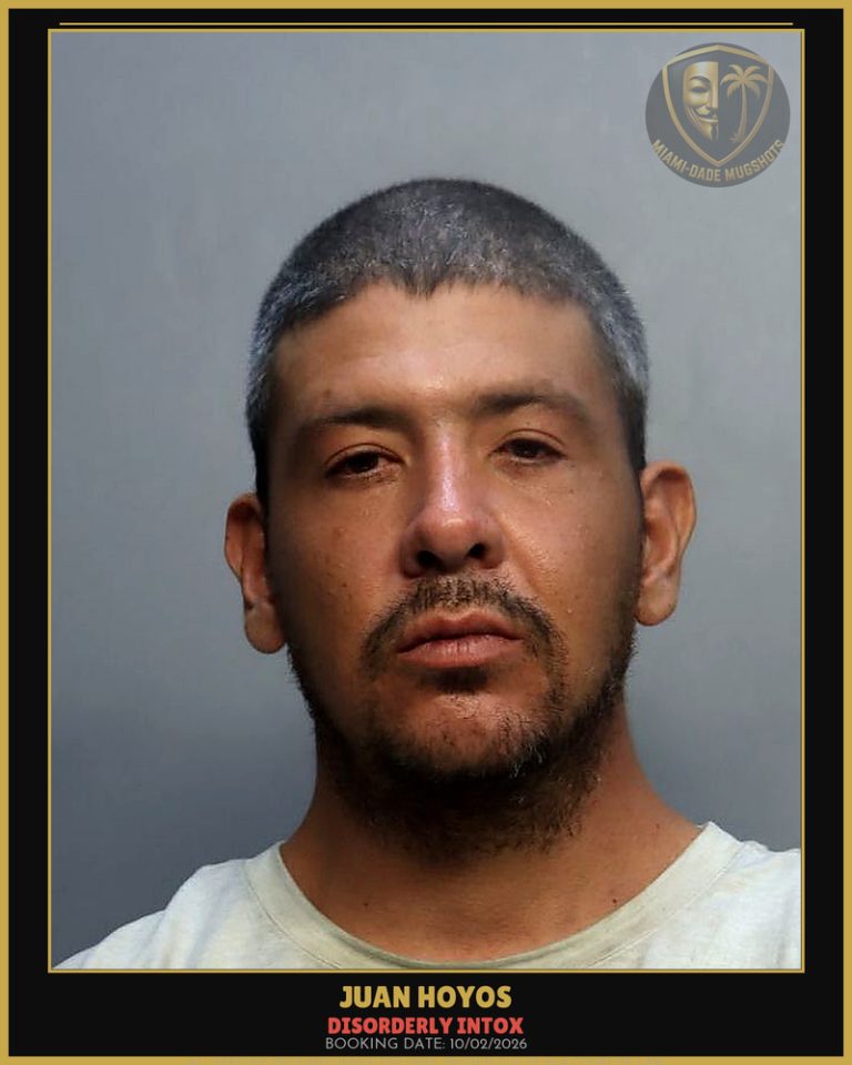 Hoyos Juan Arrested – DISORDERLY INTOX – Miami-Dade County (Unknown)
