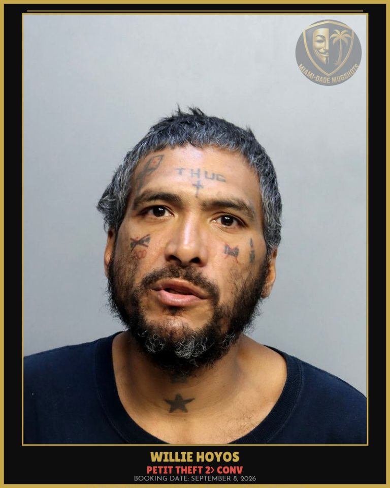 Hoyos Willie Arrested – PETIT THEFT 2> CONV – Miami-Dade County (September 8, 2026)