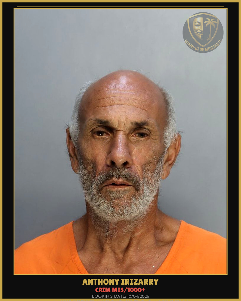 Irizarry Anthony Arrested – Crim Mis/1000+ – Miami-Dade County (Unknown)