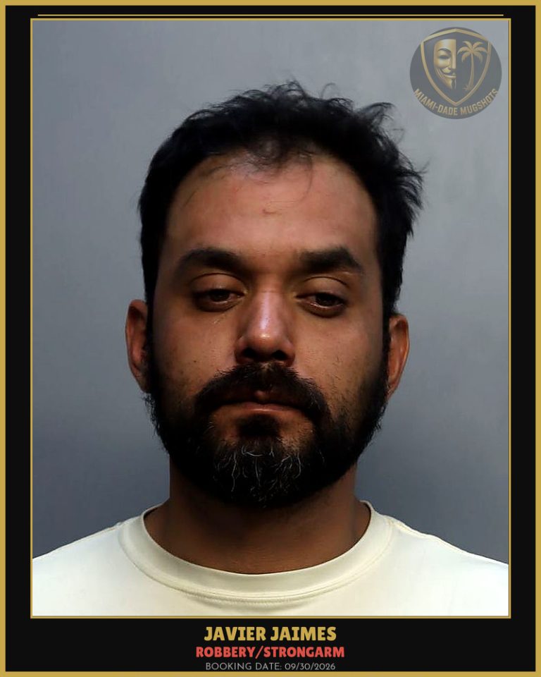 Jaimes Javier Arrested – ROBBERY/STRONGARM – Miami-Dade County (Unknown)