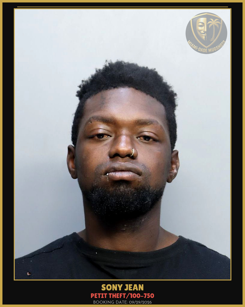 Jean Sony Succes Arrested – Petit Theft/100-750 – Miami-Dade County (Unknown)