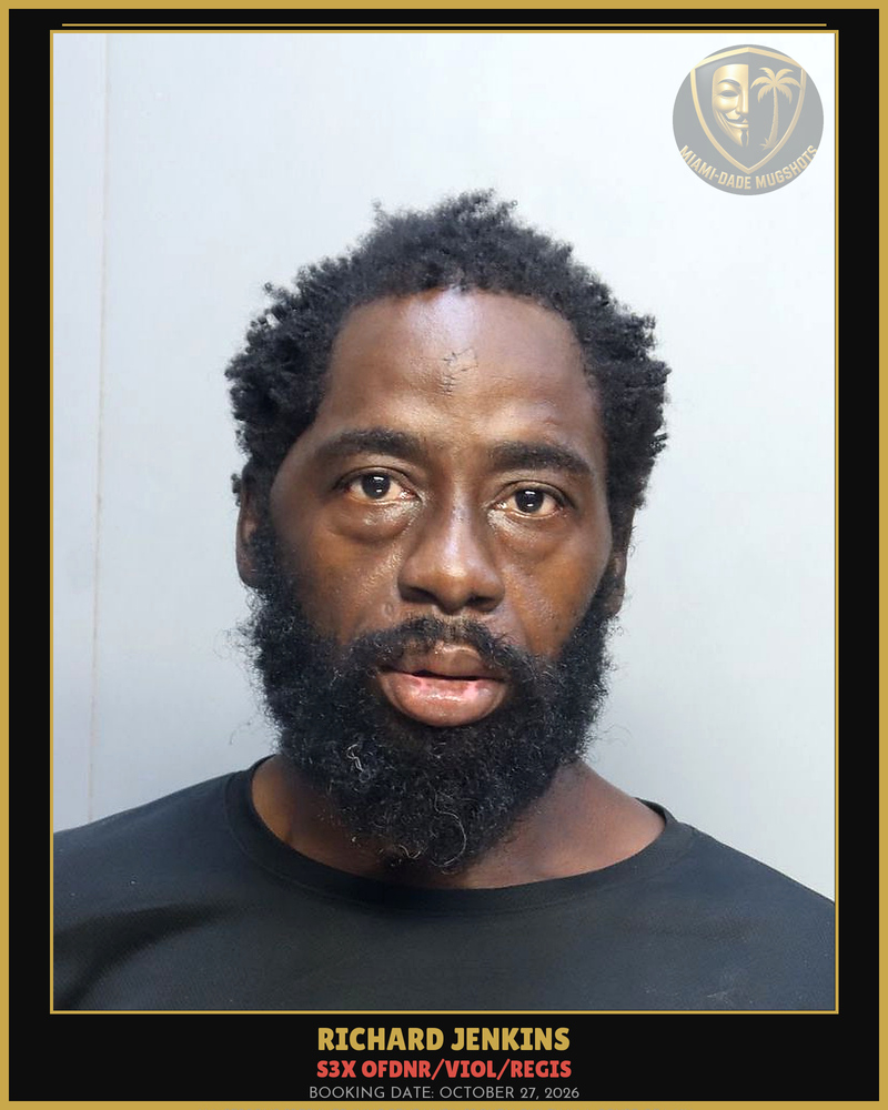 Jenkins Richard Arrested – S3X Ofdnr/Viol/Regis – Miami-Dade County (October 27, 2026)