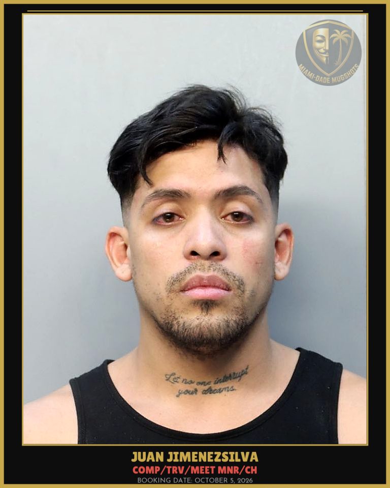 Jimenezsilva Juan  Leonel Arrested – COMP/TRV/MEET MNR/CH – Miami-Dade County (October 5, 2026)
