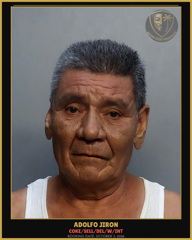 Jiron Adolfo  Rocha Arrested – COKE/SELL/DEL/W/INT – Miami-Dade County (October 5, 2026)
