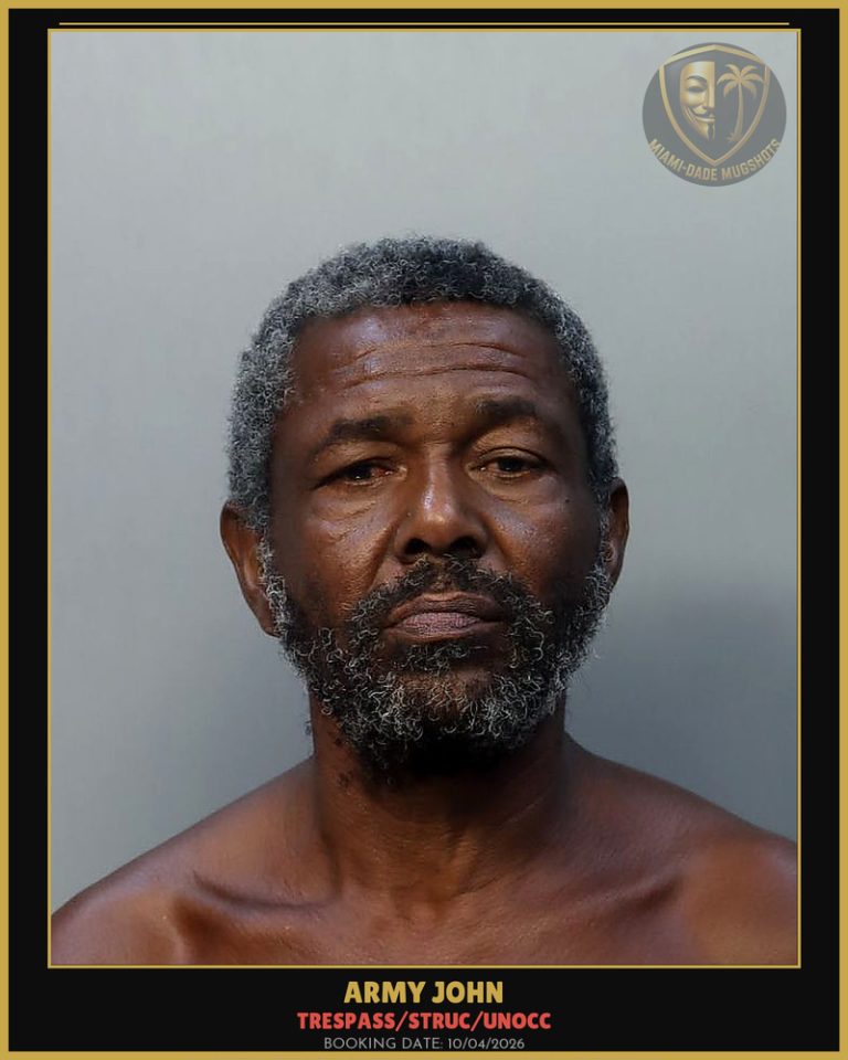 John Army Arrested – TRESPASS/STRUC/UNOCC – Miami-Dade County (Unknown)
