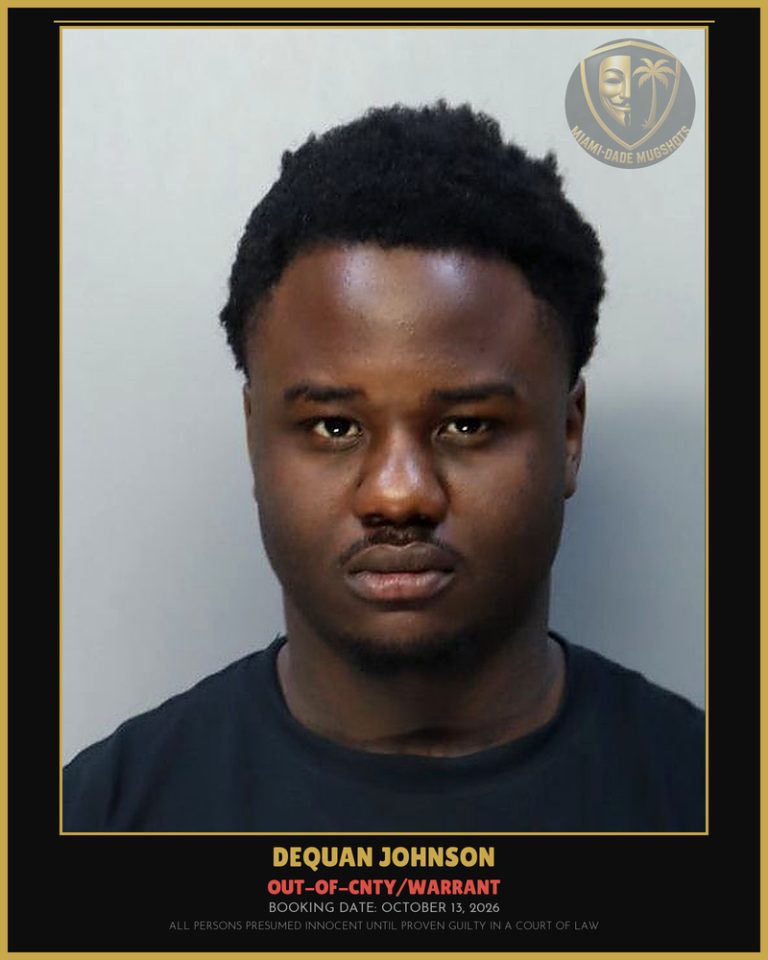 Johnson Dequan Antonio Arrested – OUT-OF-CNTY/WARRANT – Miami-Dade County (October 13, 2026)
