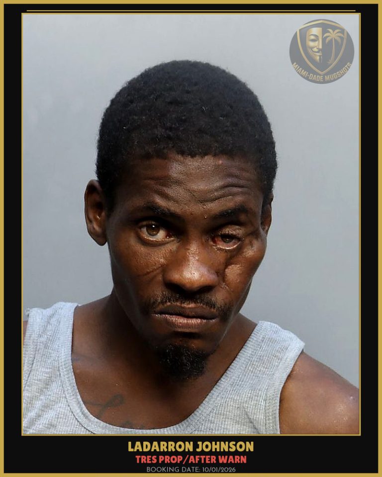 Johnson Ladarron  Antwon Arrested – TRES PROP/AFTER WARN – Miami-Dade County (Unknown)