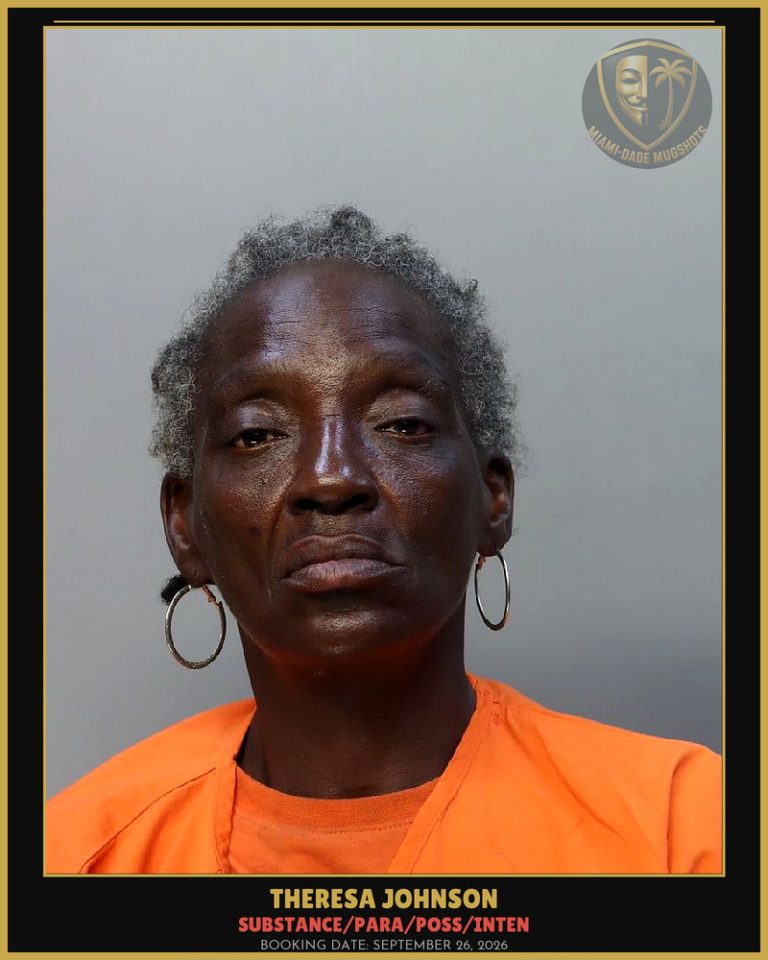Johnson Theresa Arrested – SUBSTANCE/PARA/POSS/INTEN – Miami-Dade County (September 26, 2026)