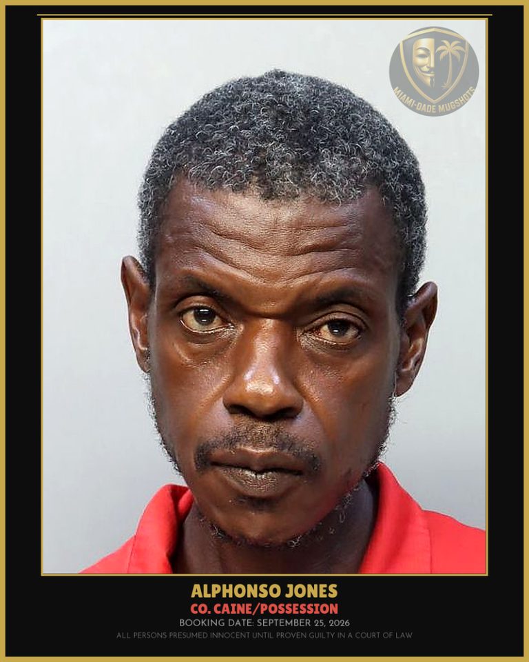 Jones Alphonso Arrested – Co. Caine/POSSESSION – Miami-Dade County (September 25, 2026)