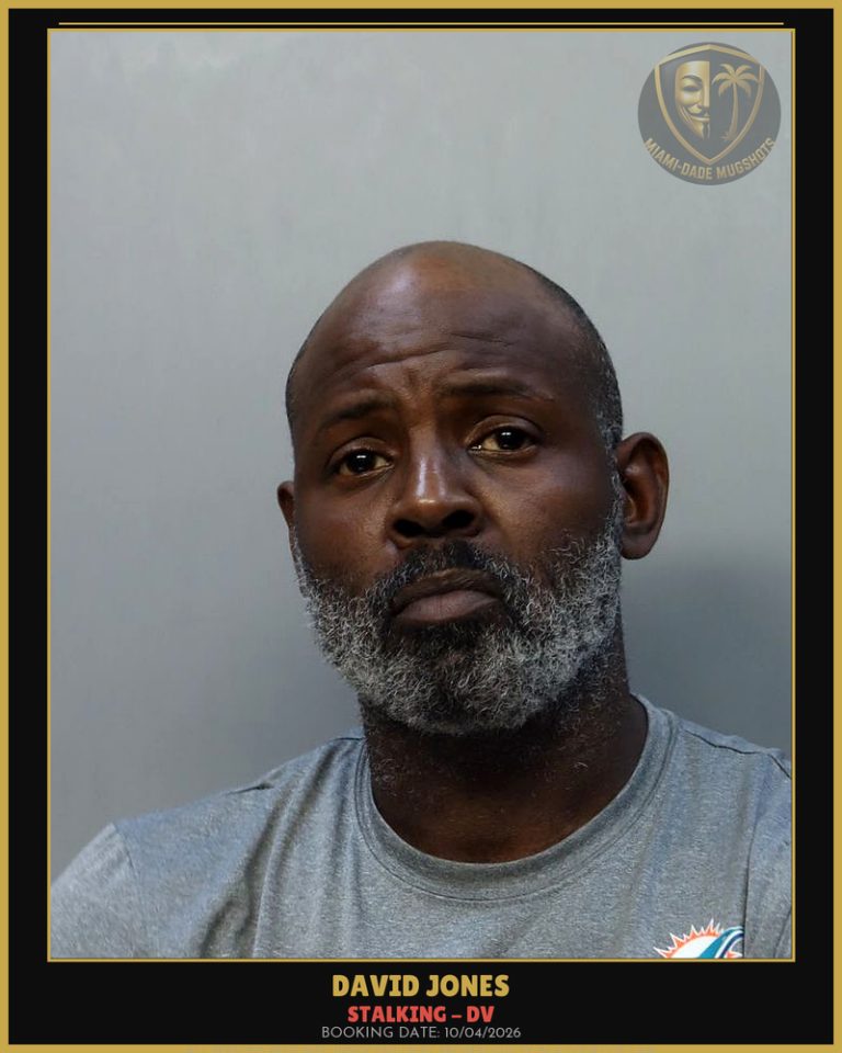 Jones David Lee Arrested – STALKING – DV – Miami-Dade County (Unknown)