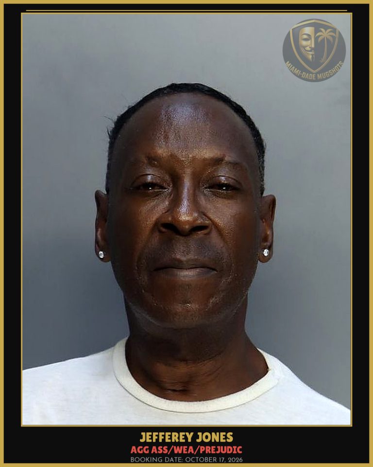 Jones Jefferey Dean Arrested – AGG ASS/WEA/PREJUDIC – Miami-Dade County (October 17, 2026)