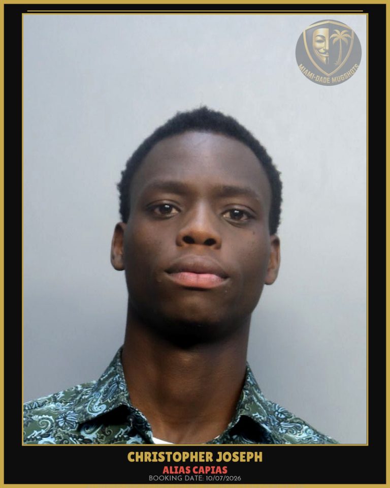Joseph Christopher Arrested – ALIAS CAPIAS – Miami-Dade County (Unknown)
