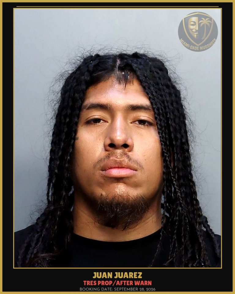 Juarez Juan Manzanares Arrested – TRES PROP/AFTER WARN – Miami-Dade County (September 28, 2026)