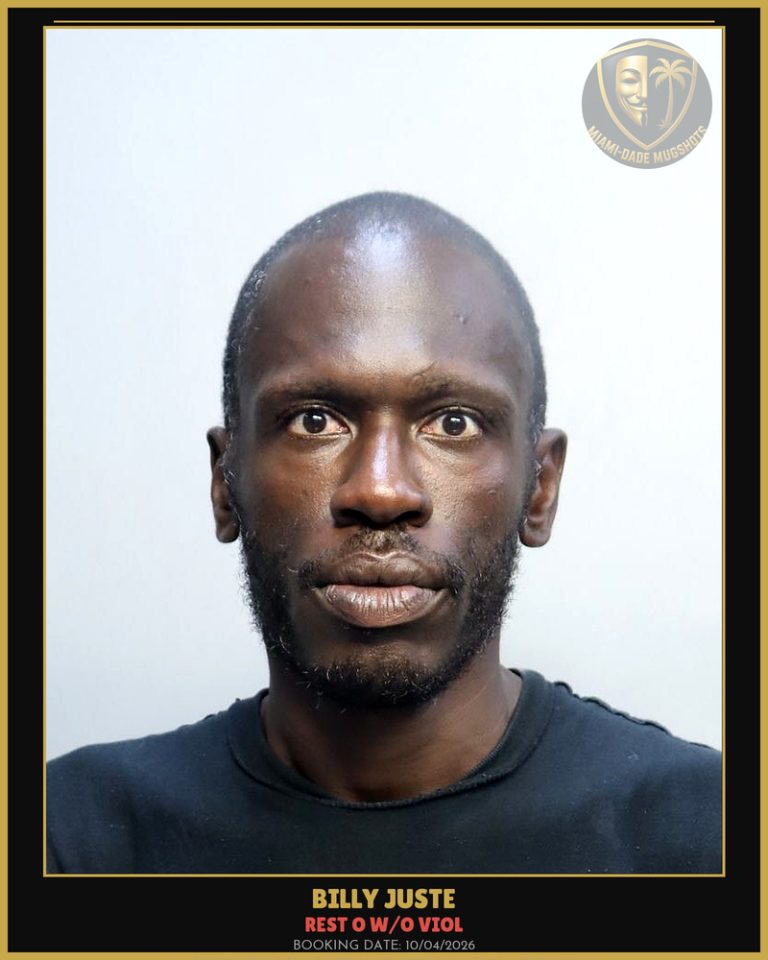 Juste Billy Arrested – REST O W/O VIOL – Miami-Dade County (Unknown)