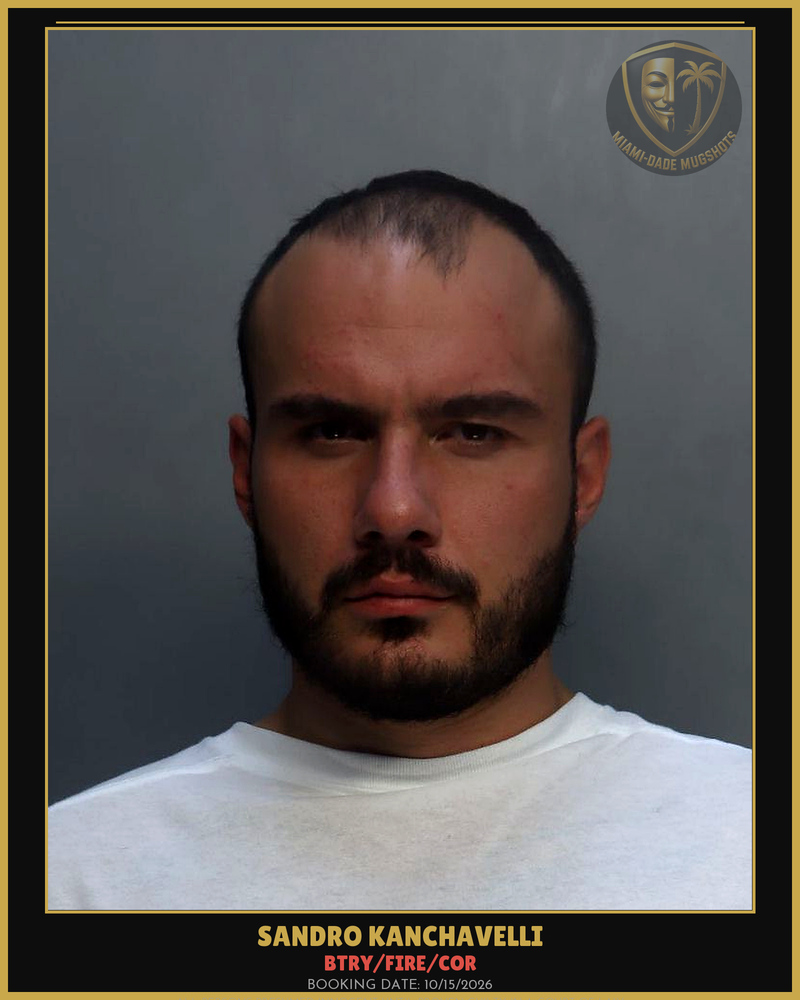 Kanchavelli Sandro Arrested – Btry/Fire/Cor – Miami-Dade County (Unknown)