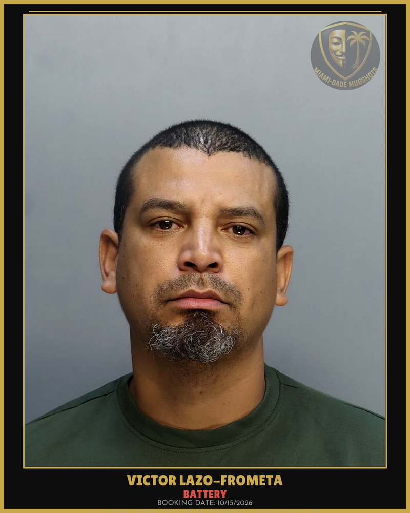 Lazo-Frometa Victor Arrested – Battery – Miami-Dade County (Unknown)