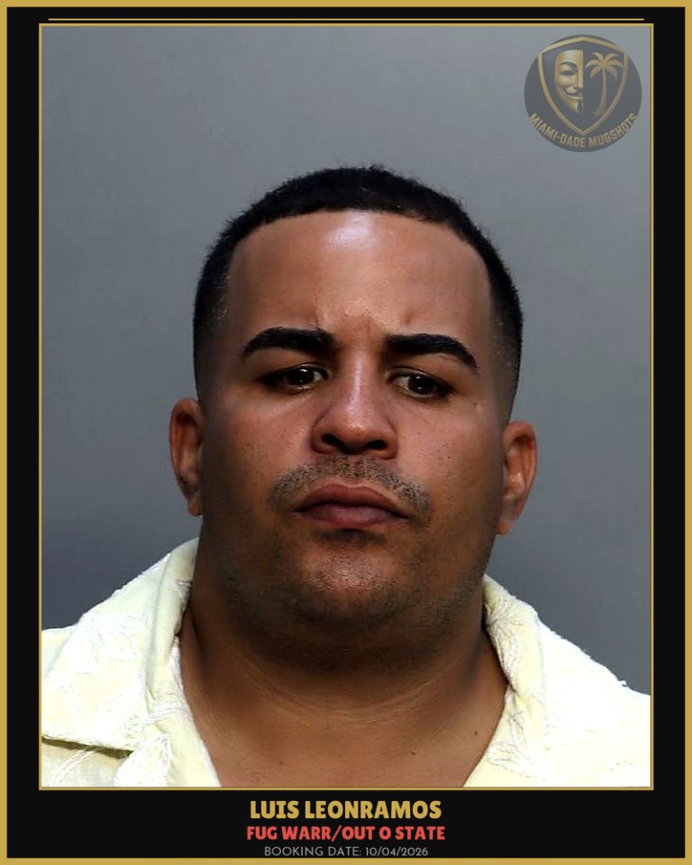 Leonramos Luis Enrique Arrested – FUG WARR/OUT O STATE – Miami-Dade County (Unknown)