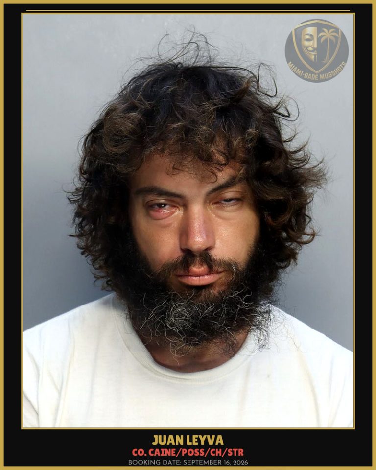 Leyva Juan  Jose Arrested – Co. Caine/POSS/CH/STR – Miami-Dade County (September 16, 2026)