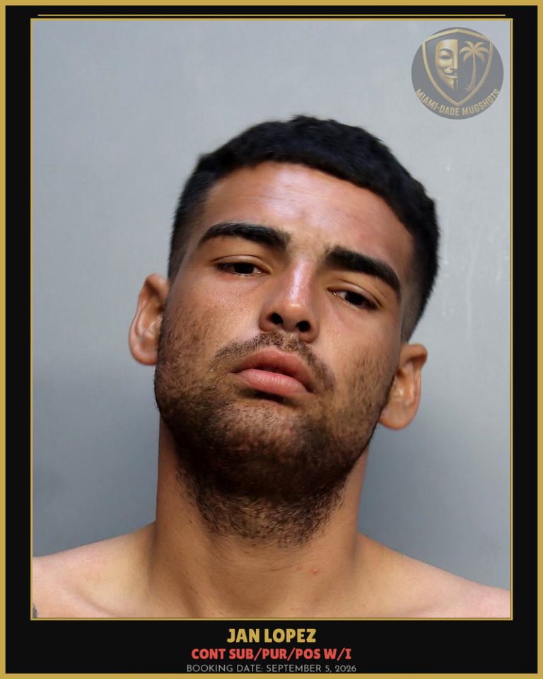 Lopez Jan  Carlos Arrested – CONT SUB/PUR/POS W/I – Miami-Dade County (September 5, 2026)