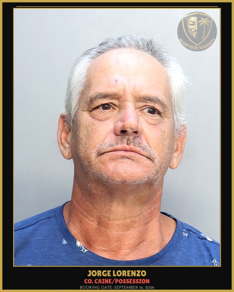 Lorenzo Jorge Arrested – Co. Caine/POSSESSION – Miami-Dade County (September 16, 2026)