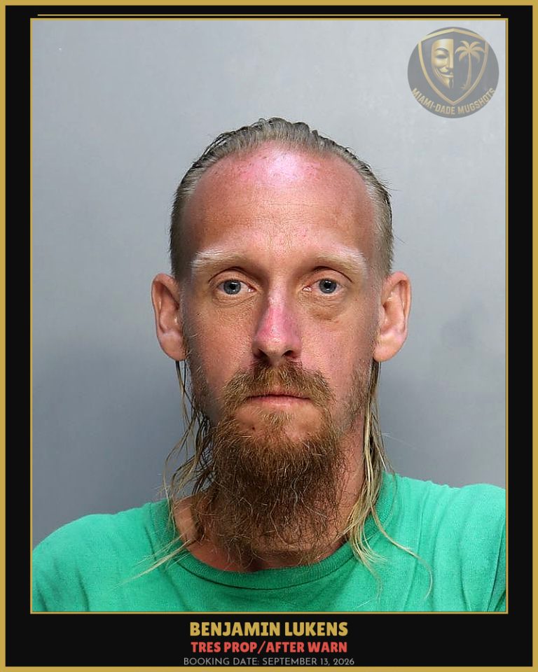 Lukens Benjamin  James Arrested – TRES PROP/AFTER WARN – Miami-Dade County (September 13, 2026)