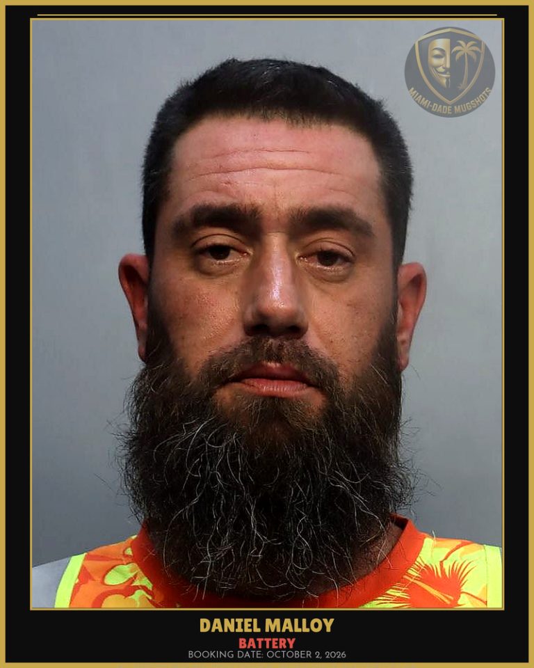 Malloy Daniel David Arrested – BATTERY – Miami-Dade County (October 2, 2026)