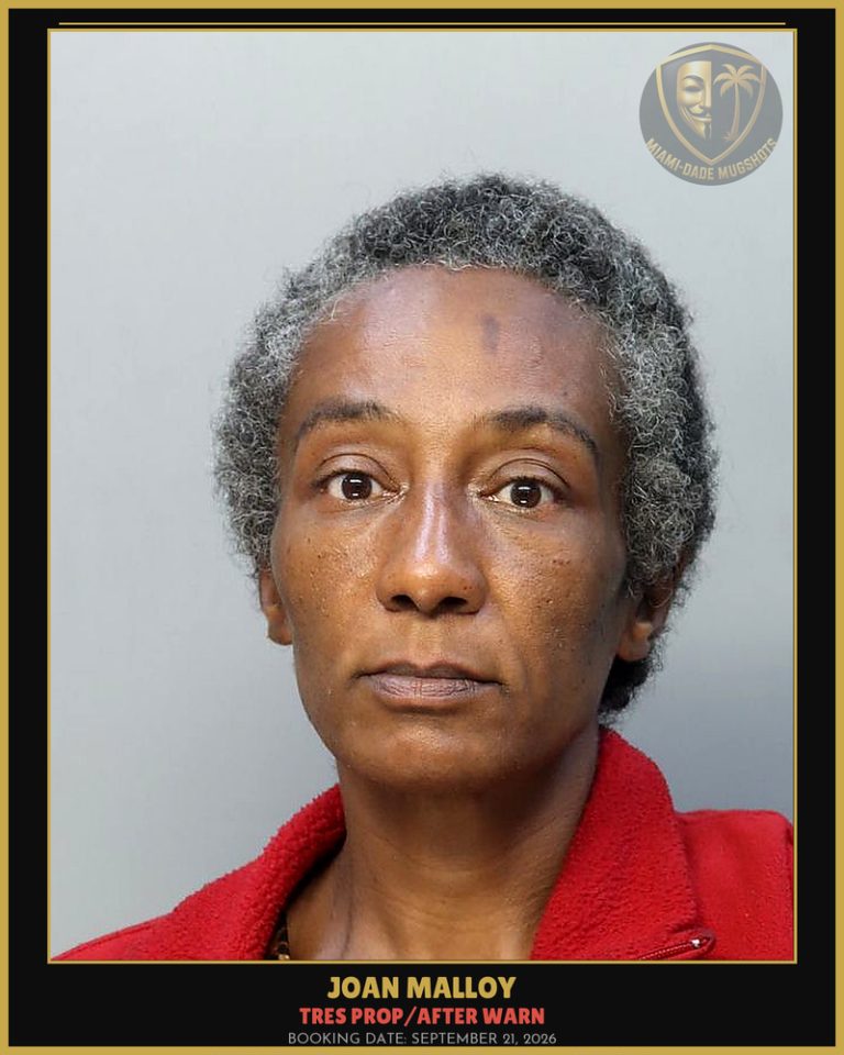 Malloy Joan Arrested – TRES PROP/AFTER WARN – Miami-Dade County (September 21, 2026)