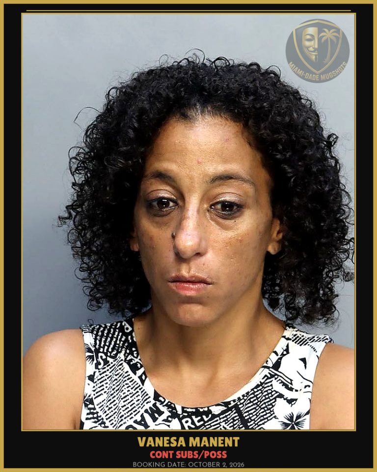 Manent Vanesa M Arrested – CONT SUBS/POSS – Miami-Dade County (October 2, 2026)