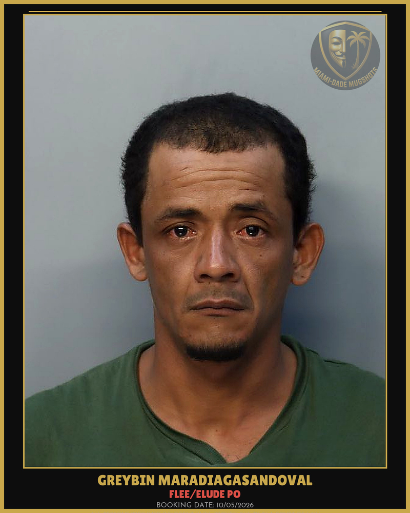 Maradiagasandoval Greybin  Fhonathan Arrested – Flee/Elude Po – Miami-Dade County (Unknown)