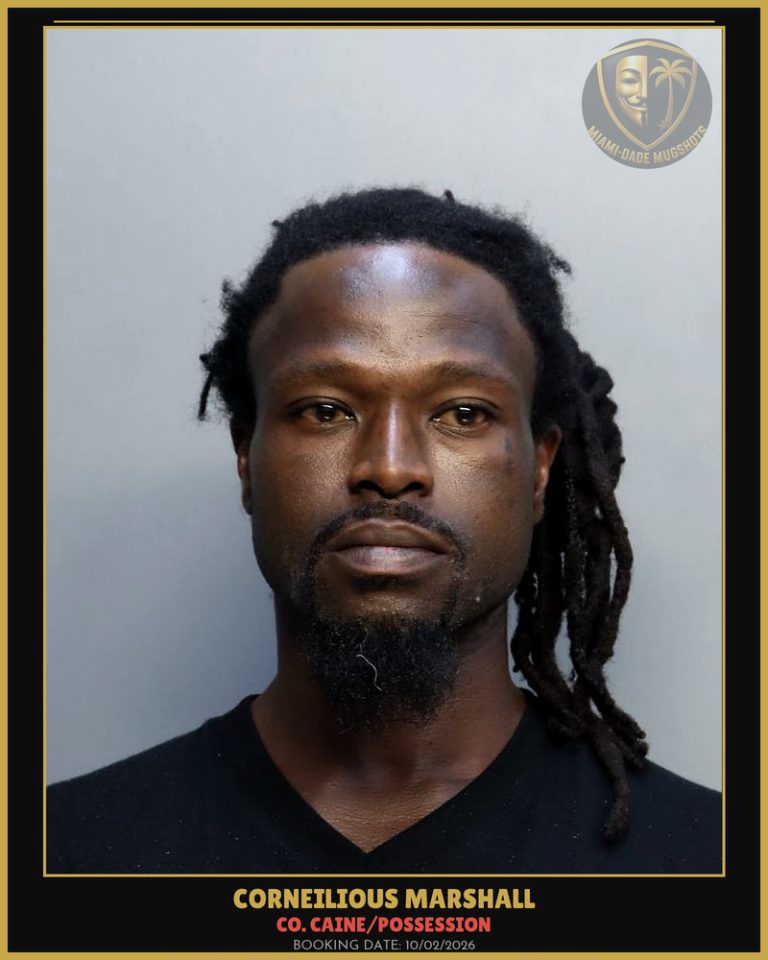 Marshall Corneilious   James Arrested – Co. Caine/POSSESSION – Miami-Dade County (Unknown)