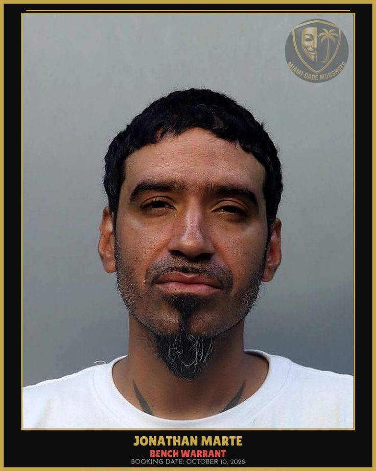 Marte Jonathan Arrested – BENCH WARRANT – Miami-Dade County (October 10, 2026)