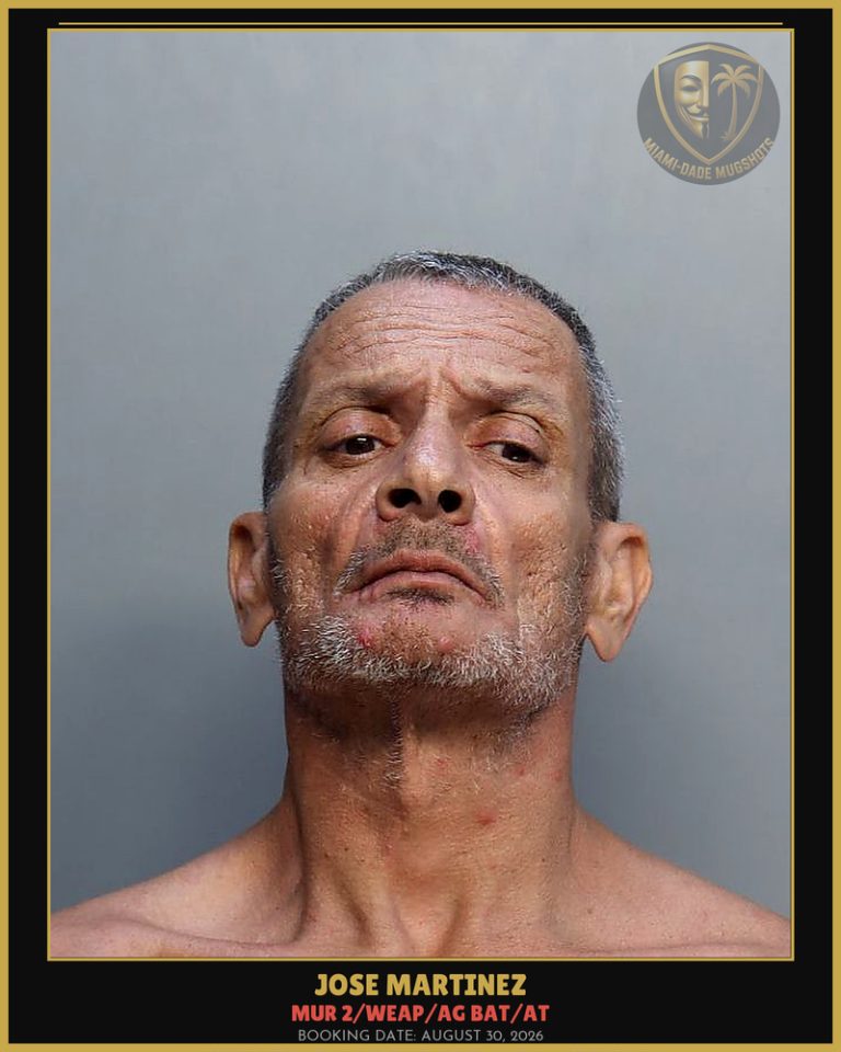 Martinez Jose Luis Arrested – MUR 2/WEAP/AG BAT/AT – Miami-Dade County (August 30, 2026)