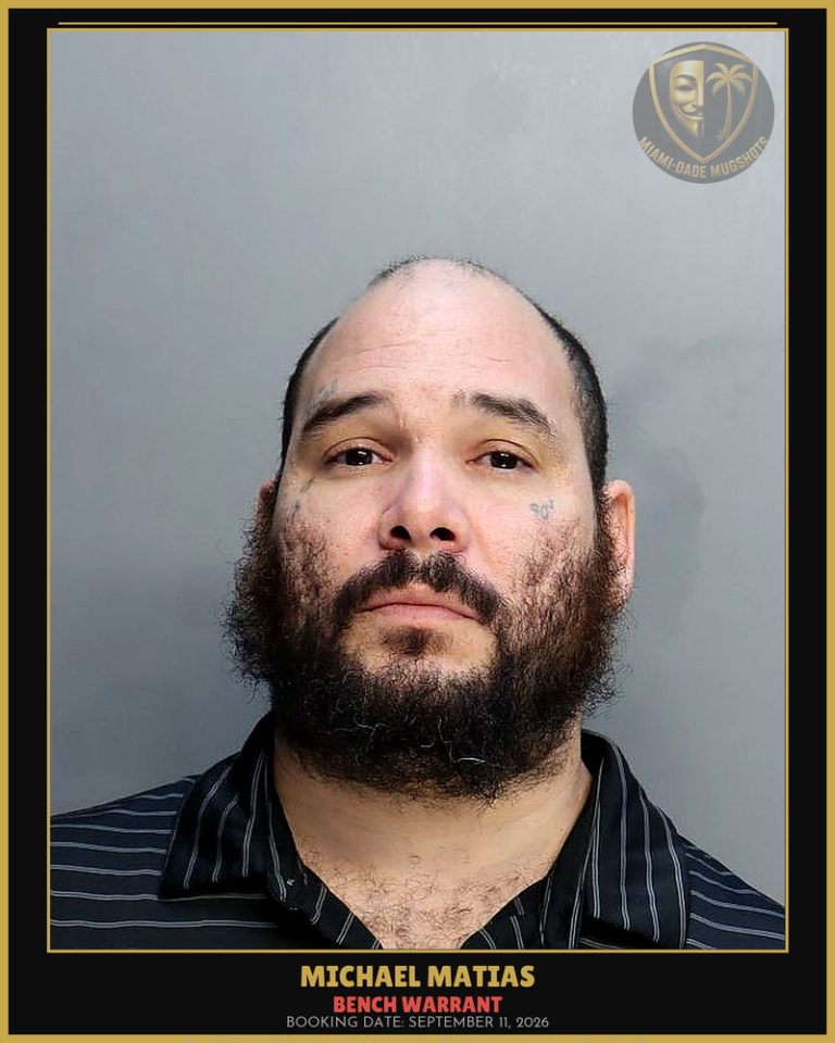 Matias Michael  Angelo Arrested – BENCH WARRANT – Miami-Dade County (September 11, 2026)