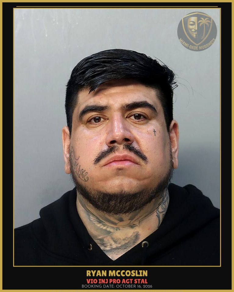 Mccoslin Ryan  P Arrested – VIO INJ PRO AGT STAL – Miami-Dade County (October 16, 2026)