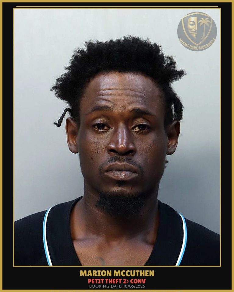 Mccuthen Marion  Gordel Arrested – PETIT THEFT 2> CONV – Miami-Dade County (Unknown)