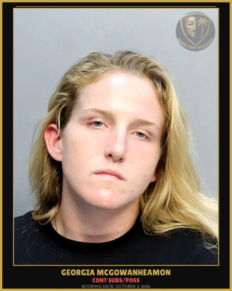 Mcgowanheamon Georgia  Brook Arrested – CONT SUBS/POSS – Miami-Dade County (October 3, 2026)