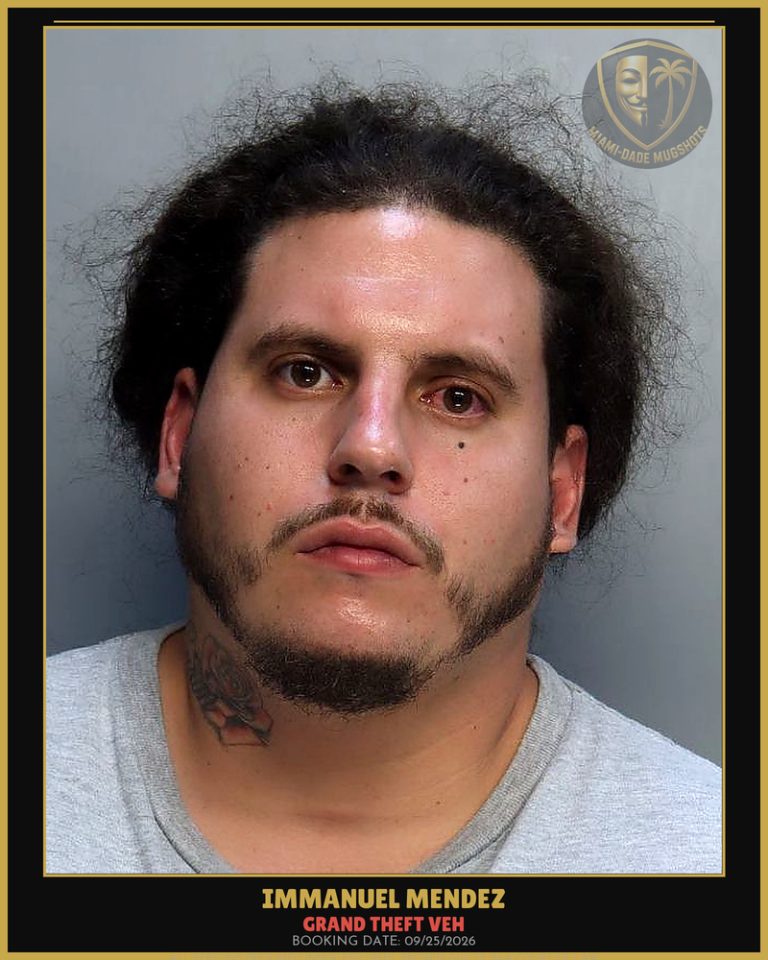 Mendez Immanuel  Yeshua Arrested – GRAND THEFT VEH – Miami-Dade County (Unknown)