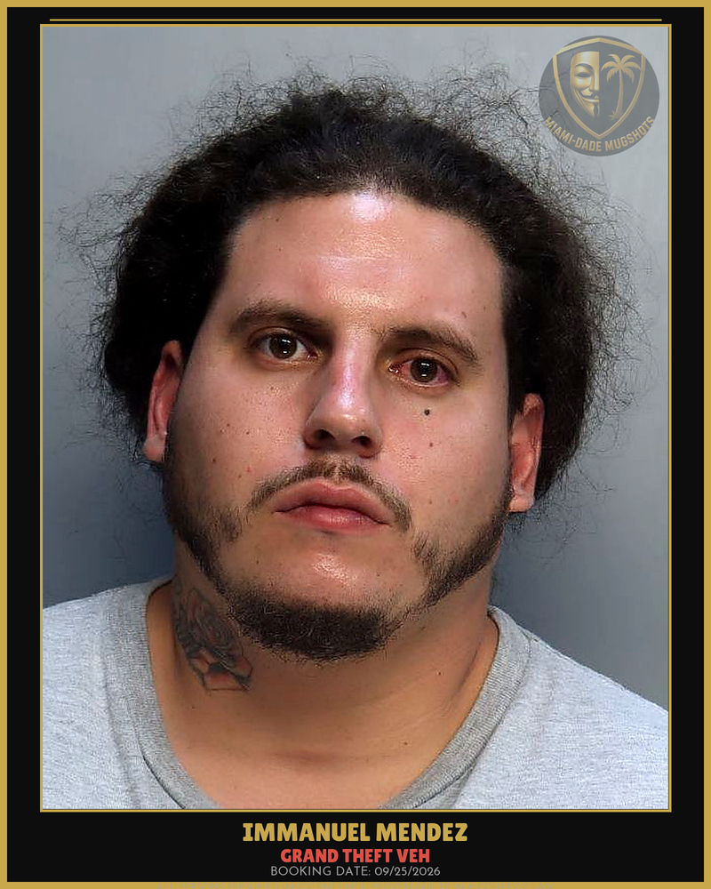 Mendez Immanuel  Yeshua Arrested – Grand Theft Veh – Miami-Dade County (Unknown)