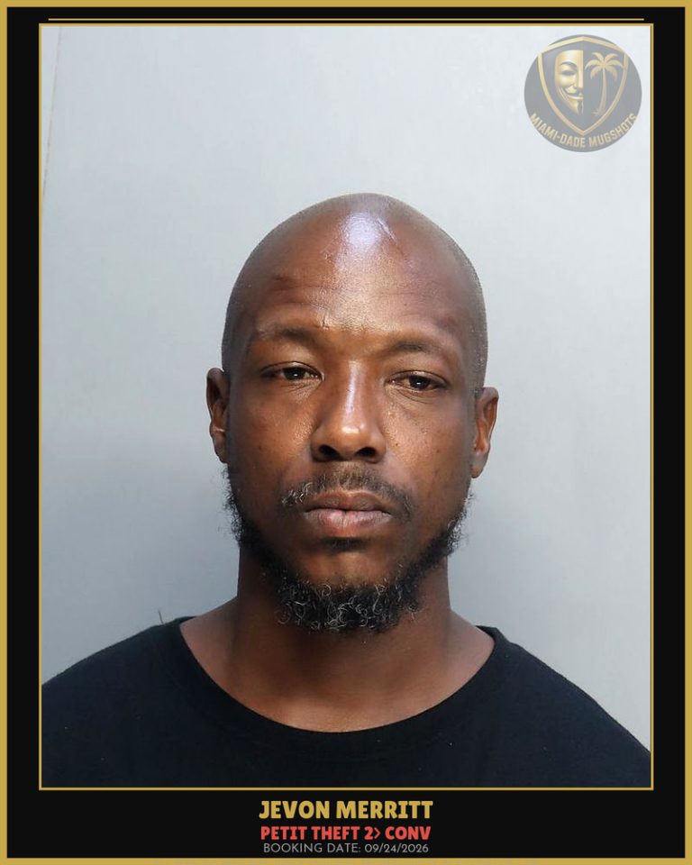 Merritt Jevon  Tramaine Arrested – PETIT THEFT 2> CONV – Miami-Dade County (Unknown)