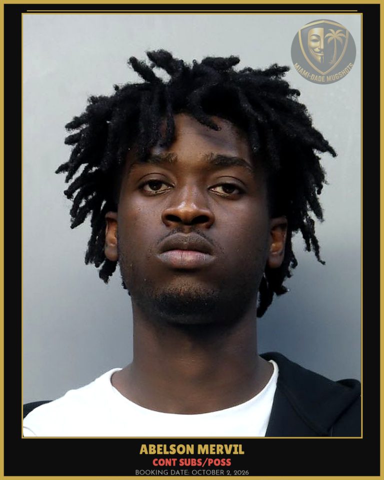 Mervil Abelson Arrested – CONT SUBS/POSS – Miami-Dade County (October 2, 2026)