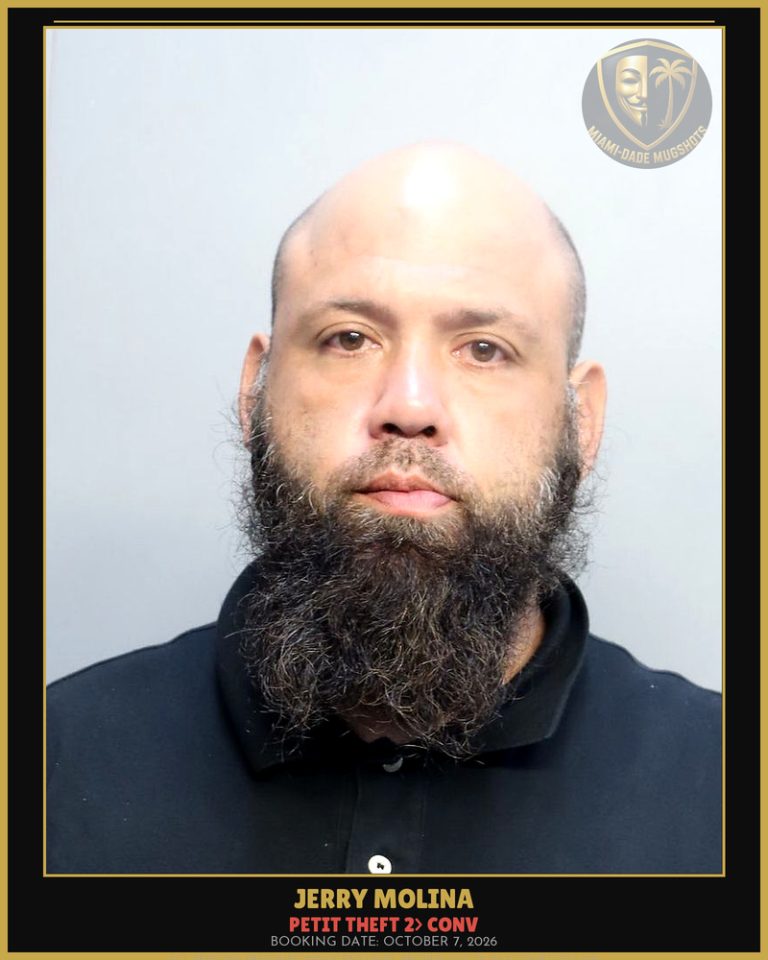 Molina Jerry Arrested – PETIT THEFT 2> CONV – Miami-Dade County (October 7, 2026)