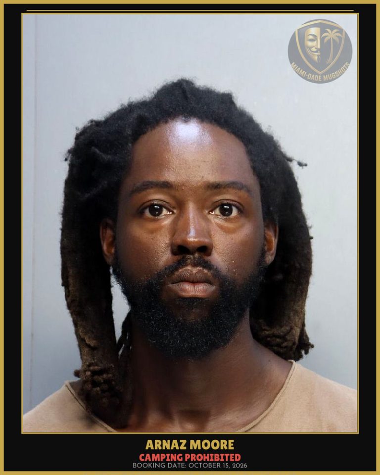 Moore Arnaz  Lanier Arrested – CAMPING PROHIBITED – Miami-Dade County (October 15, 2026)